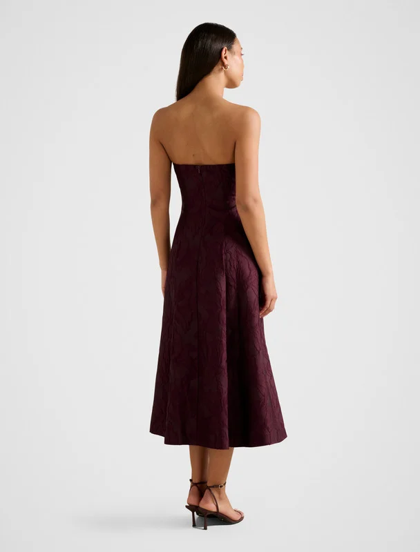forever new CHARLOTTE Strapless Jacquard Midi Dress